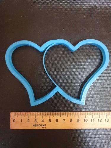 Вирубка пластикова Два серця №2